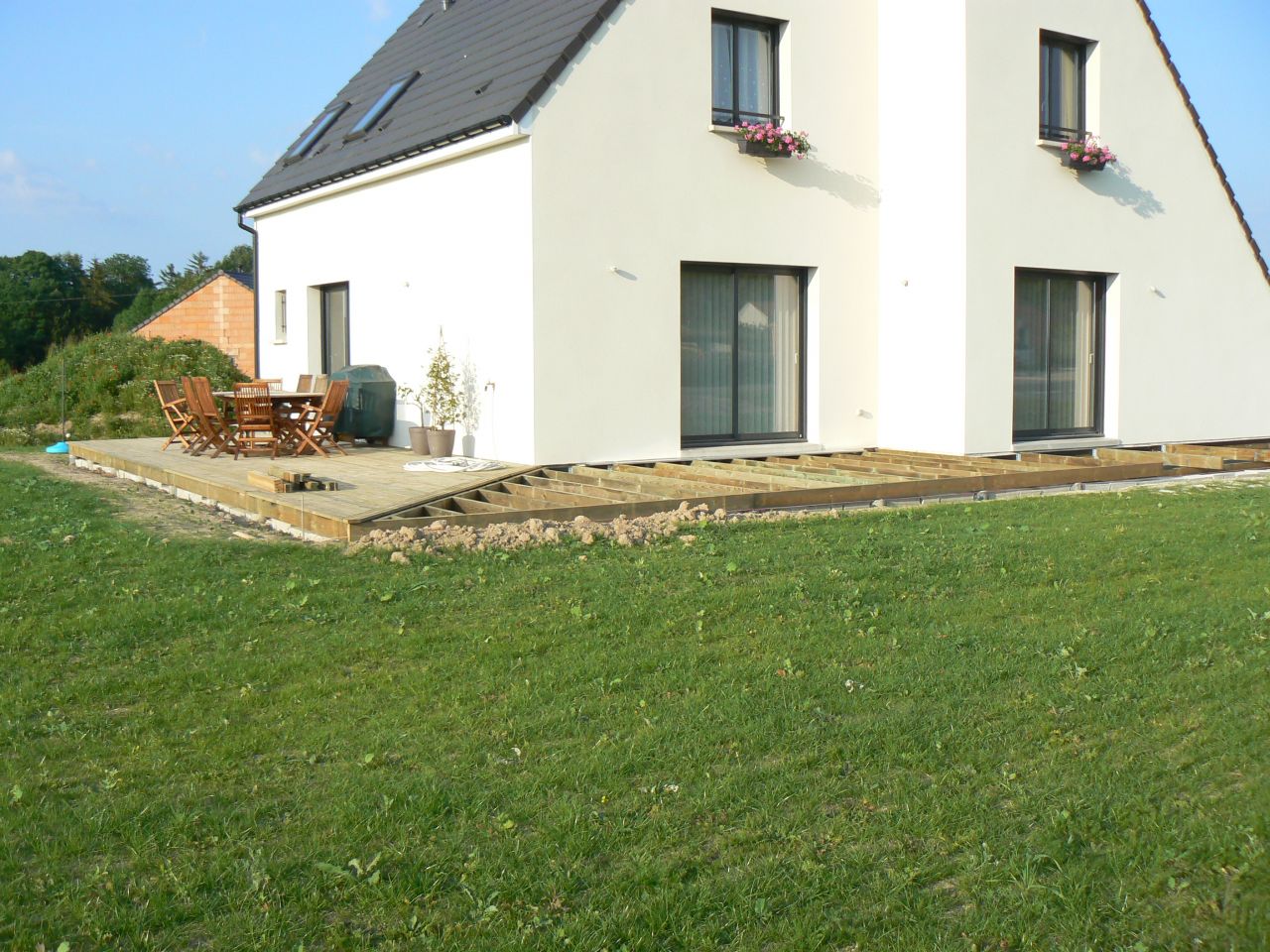 moitié de terrasse terminée