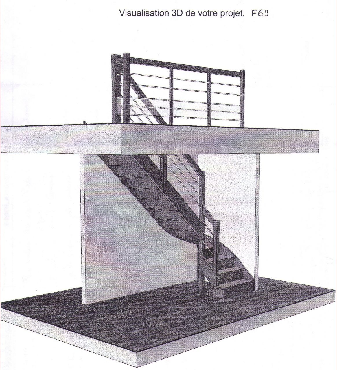 visualisation 3D de notre escalier