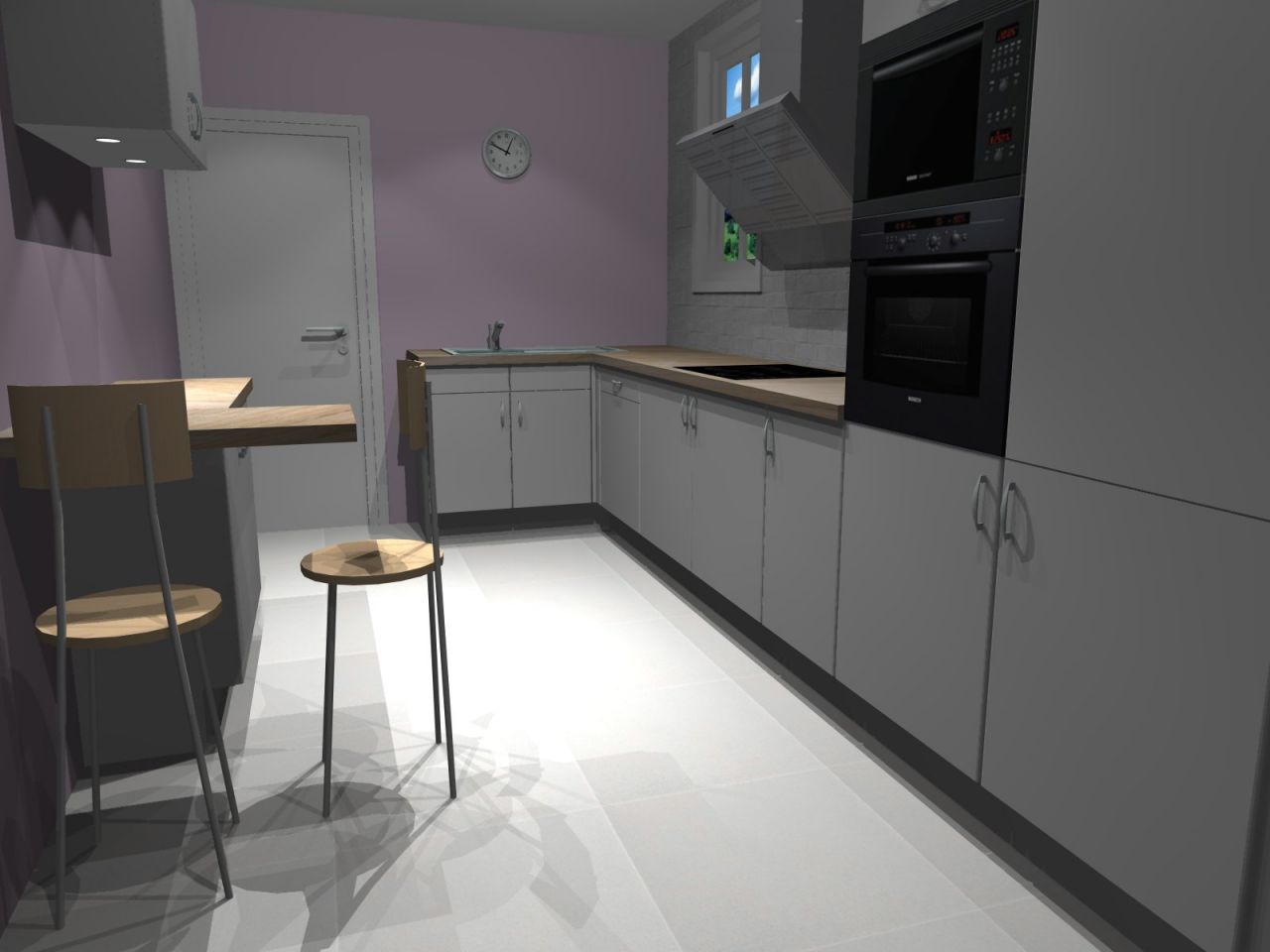 Vue 3D Dco cuisine - Version 1 ralise par mon coach dco