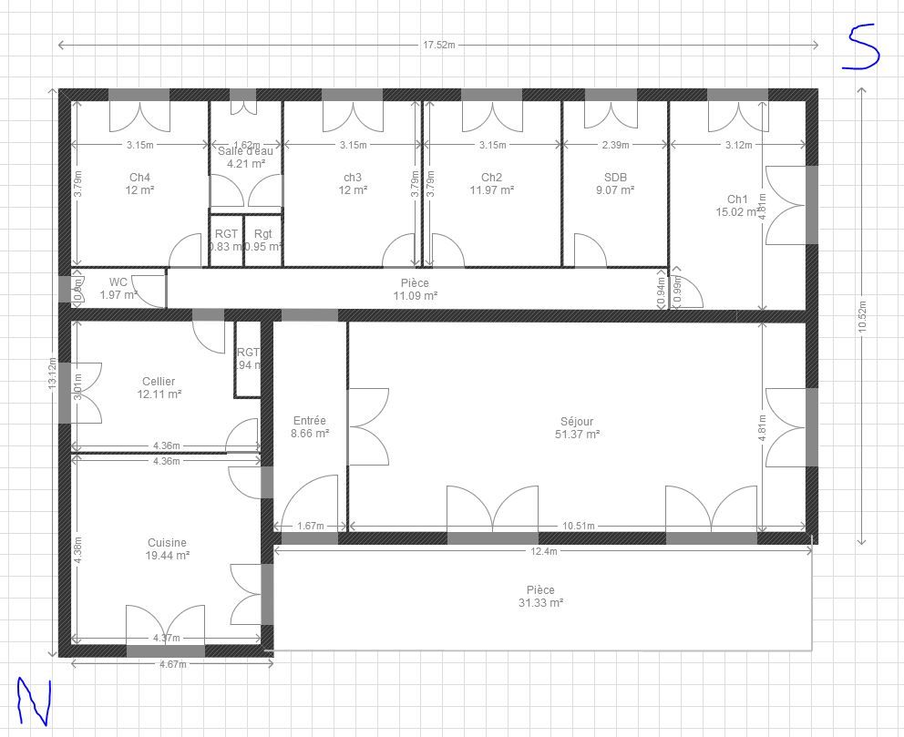 Plan actuel de la maison