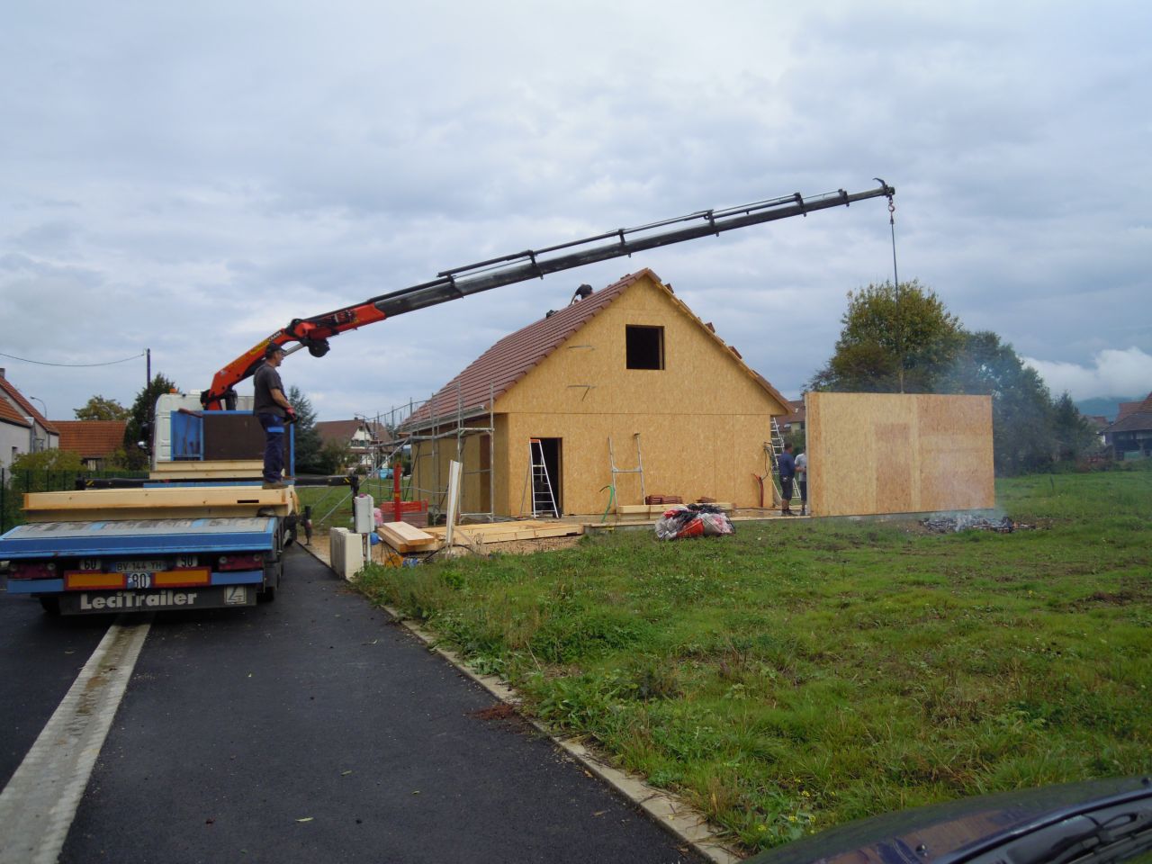 Installation des murs du garage