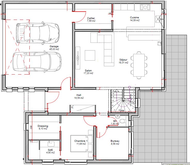 Plan du rez-de-chausse