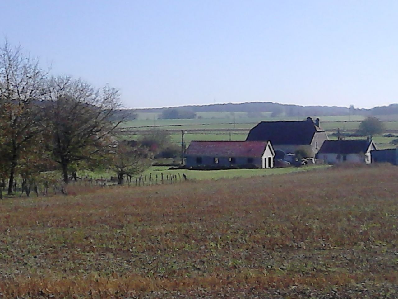 La maison plantée dans le paysage (vue vers l'est)