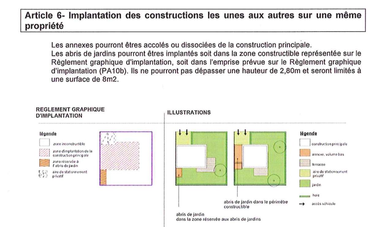 Rglement du lotissement avec article sur la limite sparative