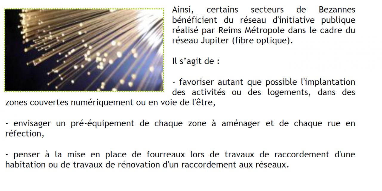 PLU de Bezannes et fibre optique.