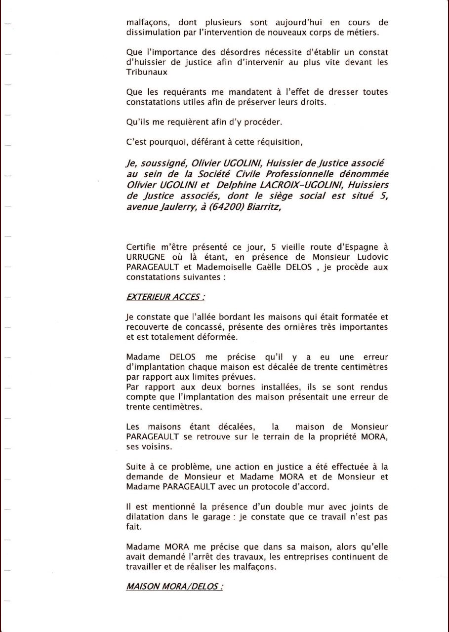 1er constat, 1ère partie