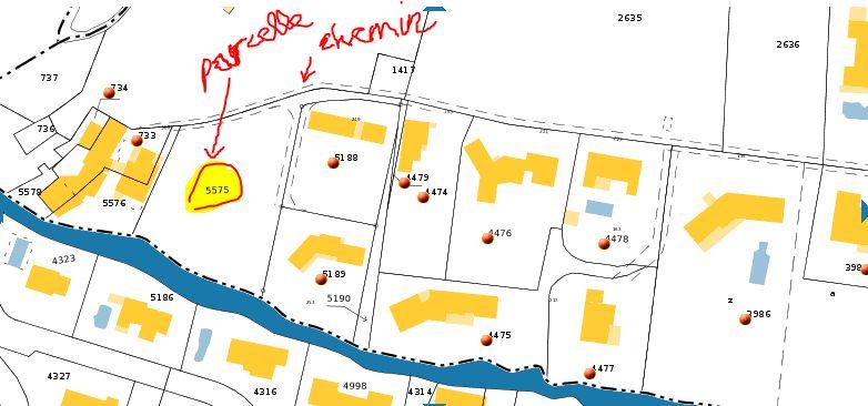Cadastre de notre parcelle (avant découpage en 4 lots )