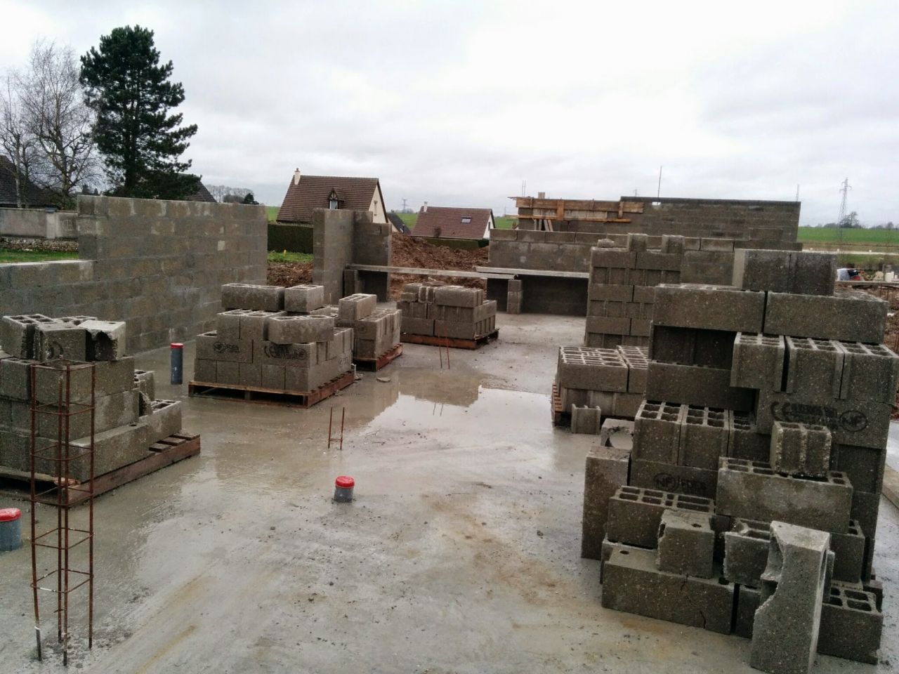 Élévation des murs du RDC
