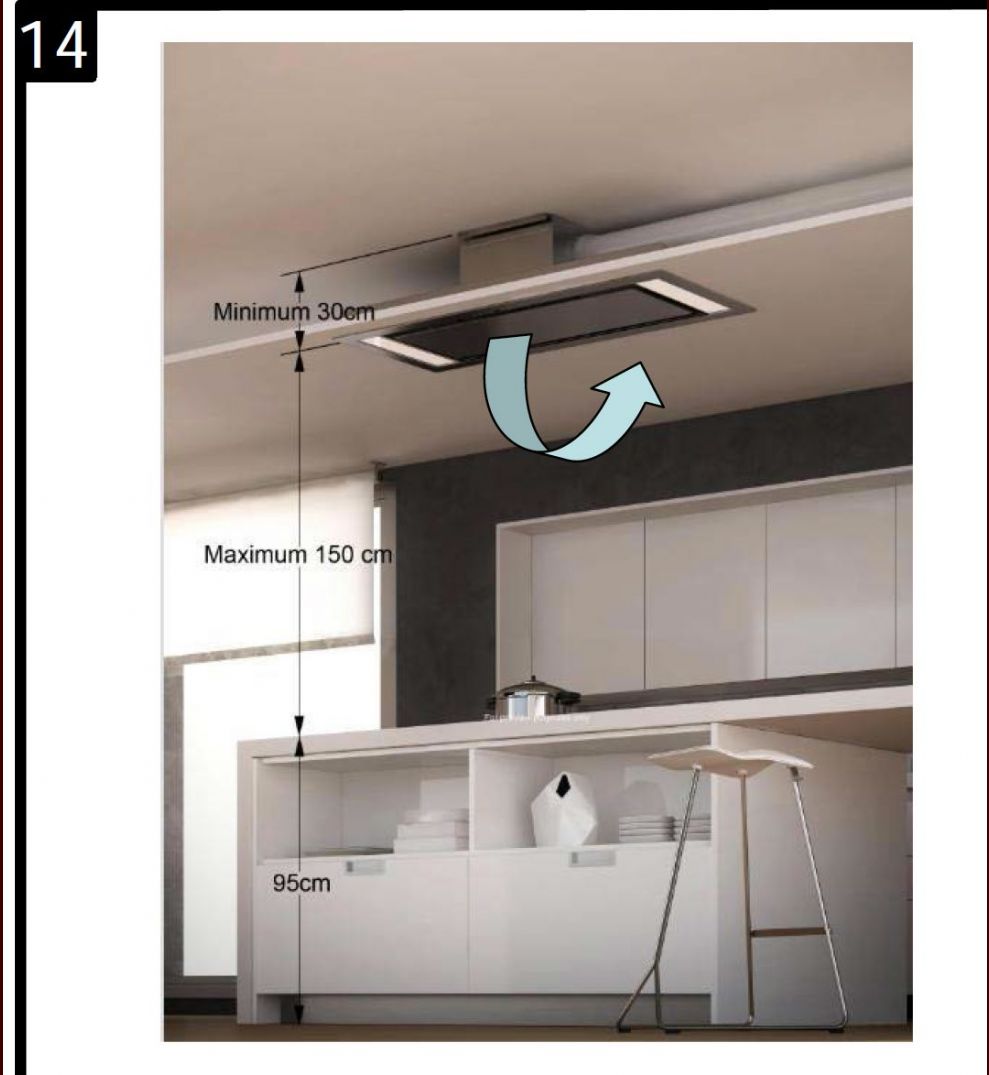 Hotte Cuisine dans le faux plafond