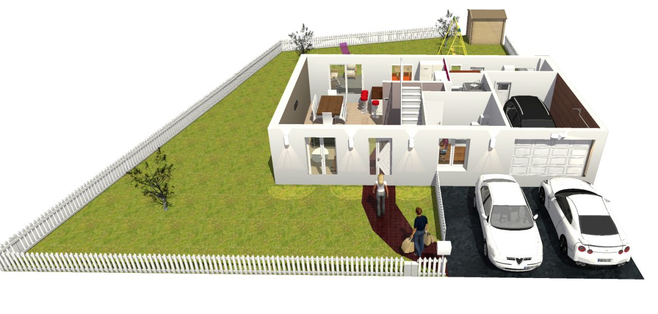 Simulation Home by me sauf la clôture qui sera un grillage vert