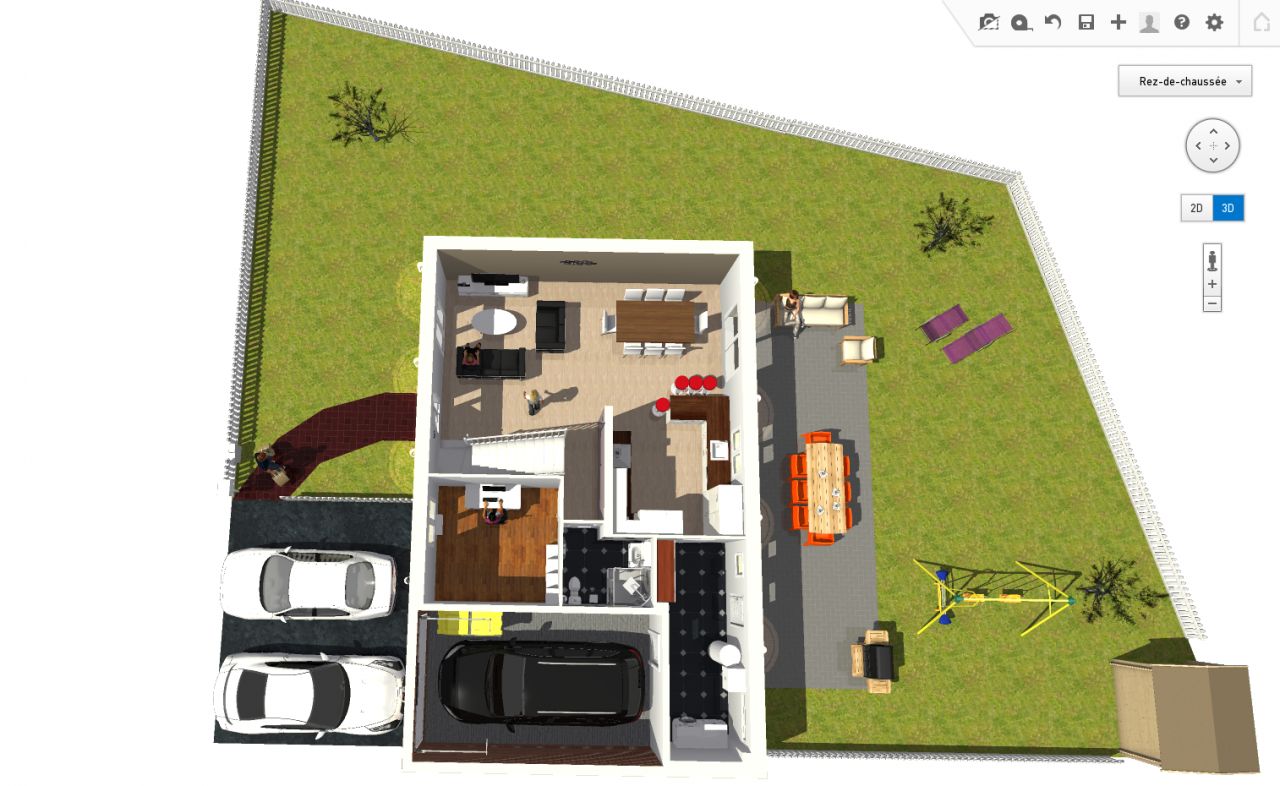 Simulation Home by me sauf la clôture qui sera un grillage vert