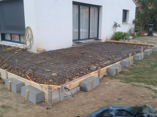 coffrage dalle terrasse en L