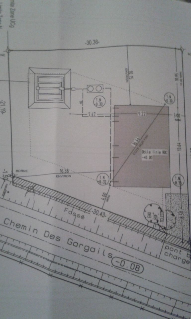 implantation de la maison sur le terrain