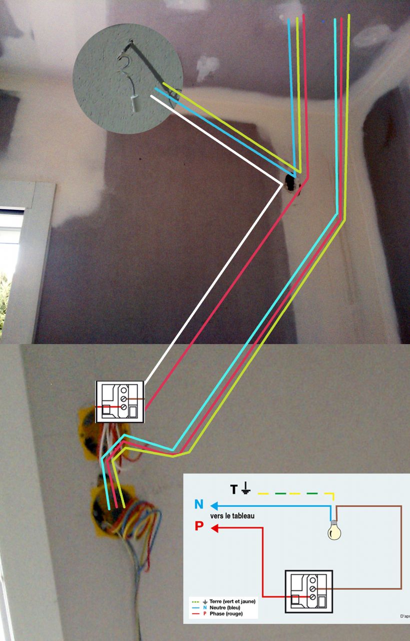 Pour rajouter un interrupteur avec voyant d'allumage, il faut rajouter un fil de masse dans la gaine entre l'ampoule et l'interupteur. Merci le forum elec !!
