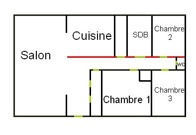 Plan modifi pour ouverture cuisine sur salon