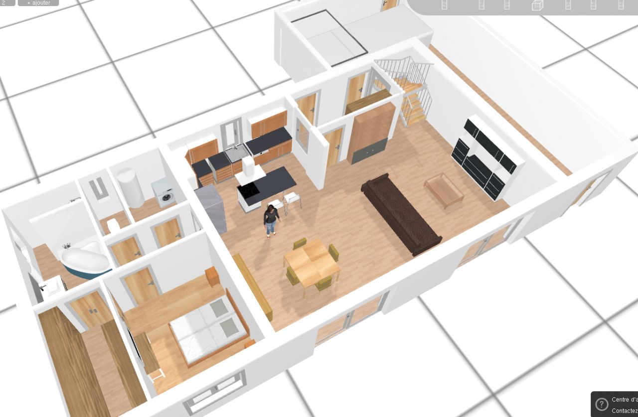 Vue 3D du RDC en fonction des plans constructeurs fournis