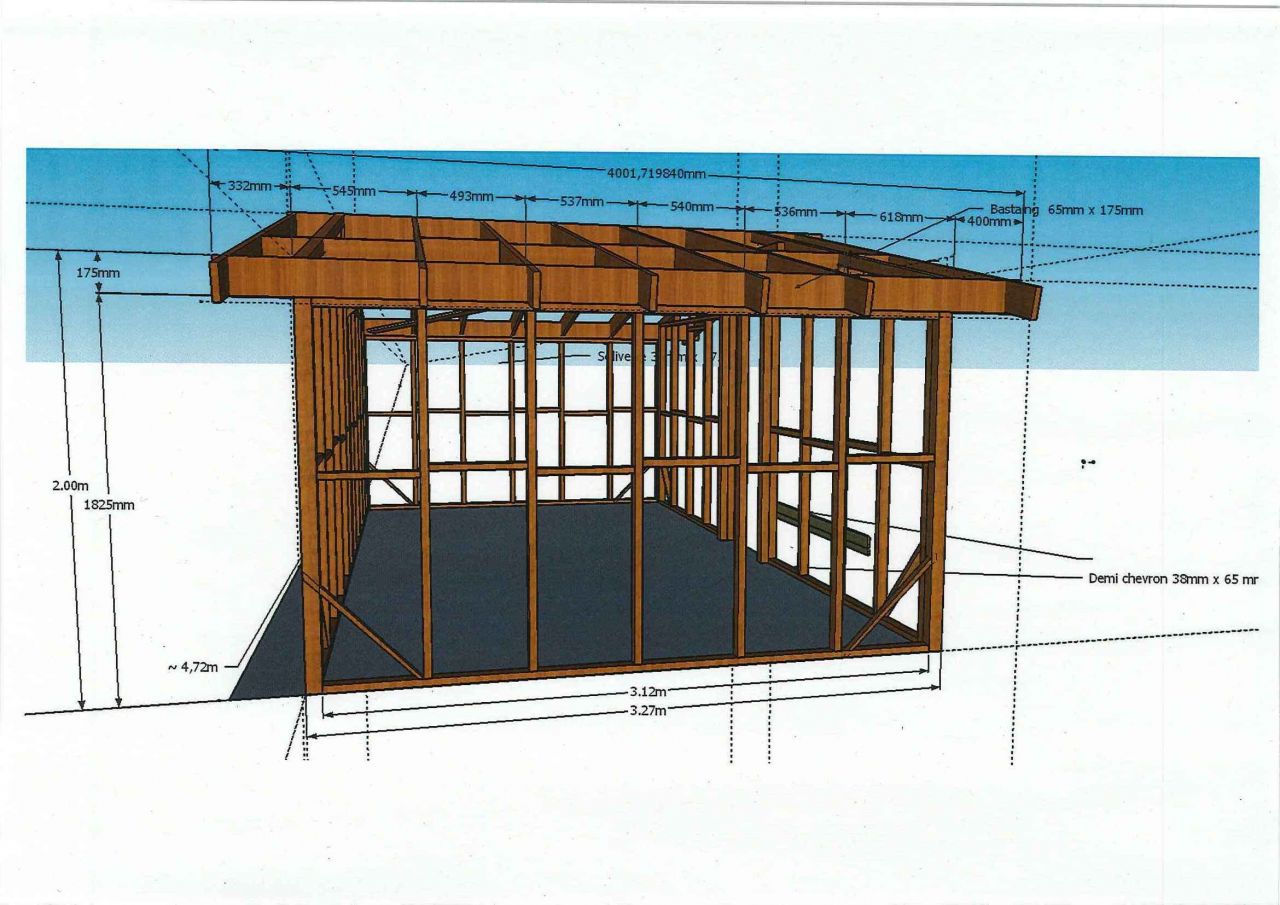 Plan Osature Bois : vue 3D cot gauche