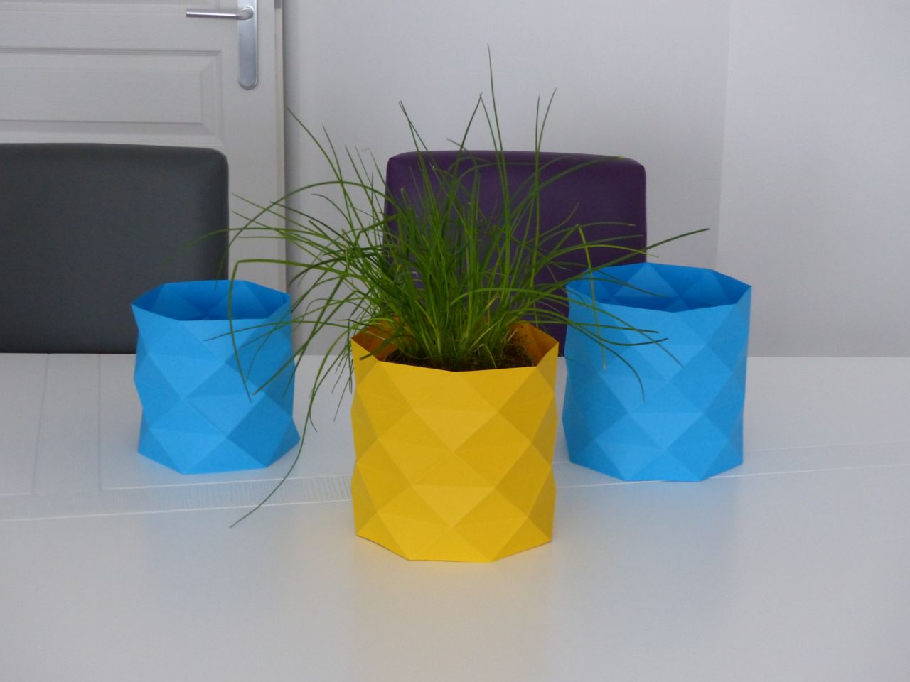 Atelier déco n°2 : Résultat pour cache-pot ananas jaune origami