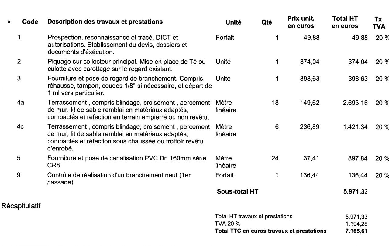 Devis Lyonnaise assainissement