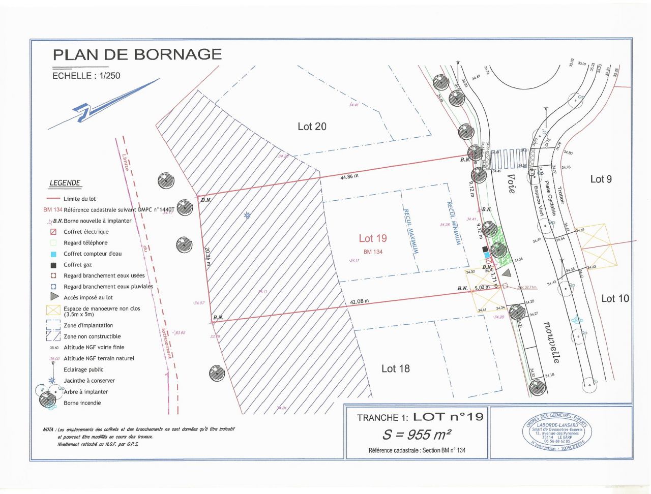 Plan de masse du terrain