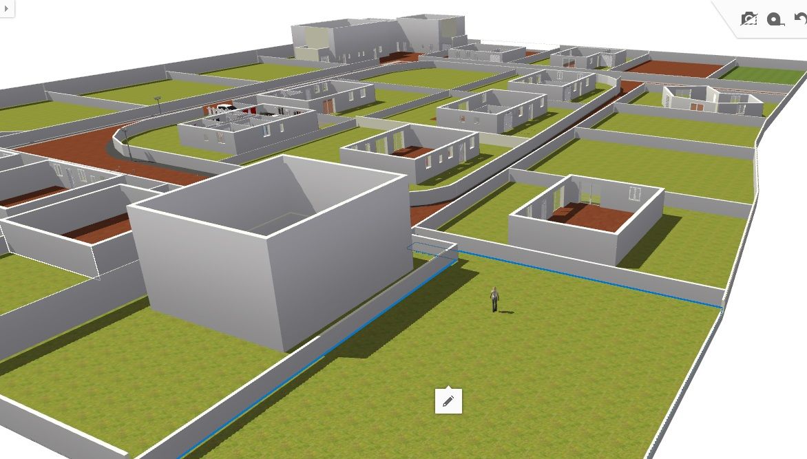 le lotissement avec qqs voisins supplmentaires, dont le macrolot 8 logements HLM R 1 en arrire plan et une maison R 1 au premier plan