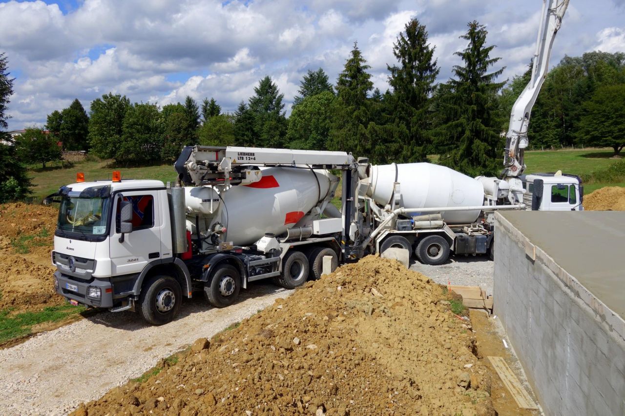Livraison du béton de dalle