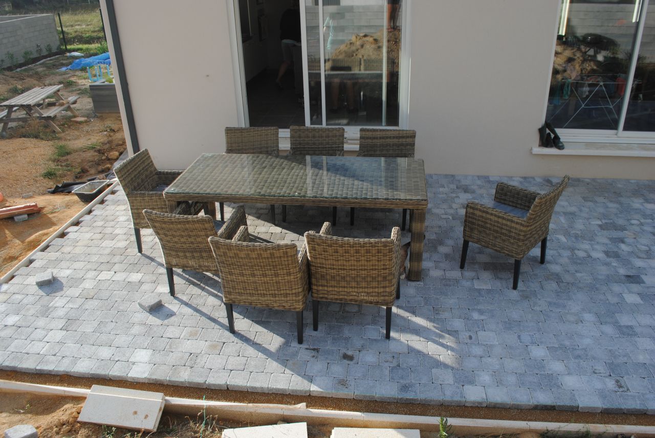 Grande terrasse en cours de pose