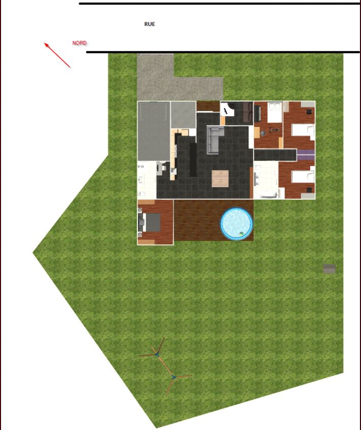 plan 2D terrain et maison