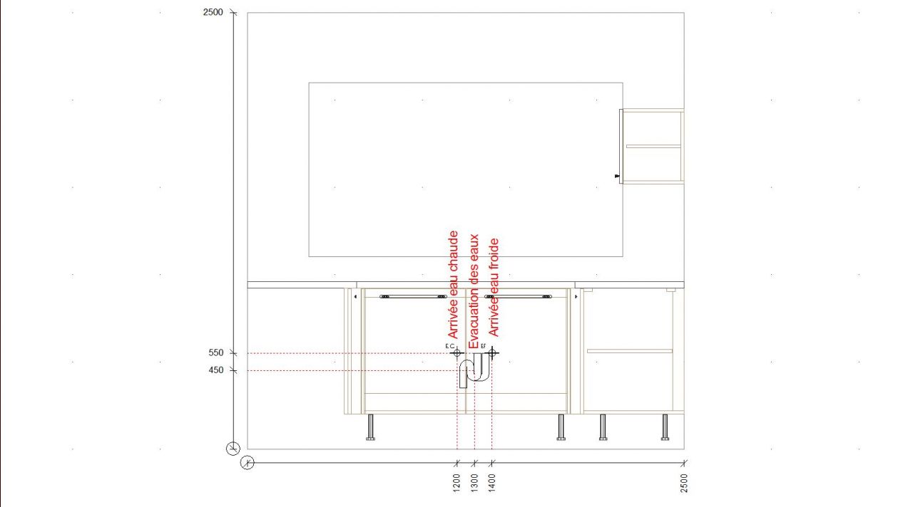 Plan technique de notre cuisine