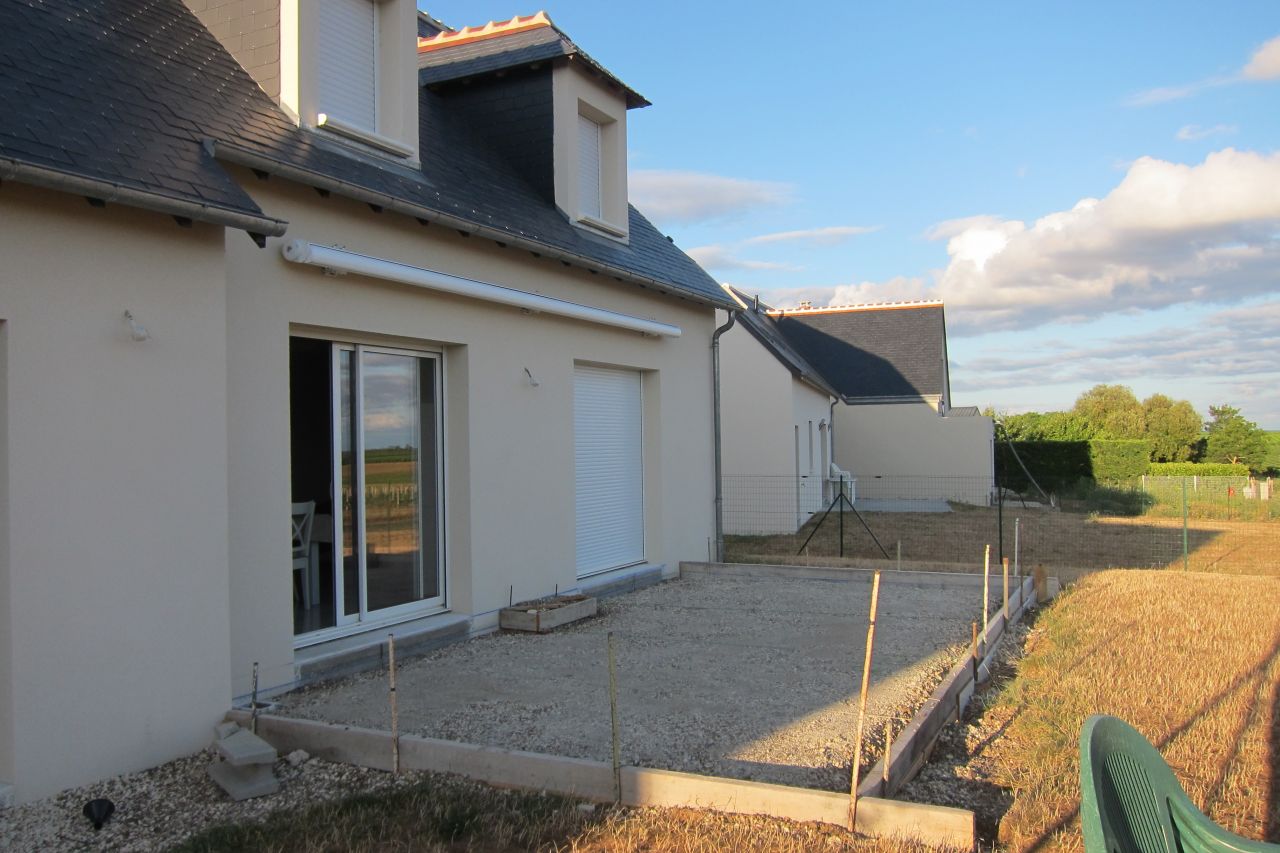 Le coffrage de la future terrasse...