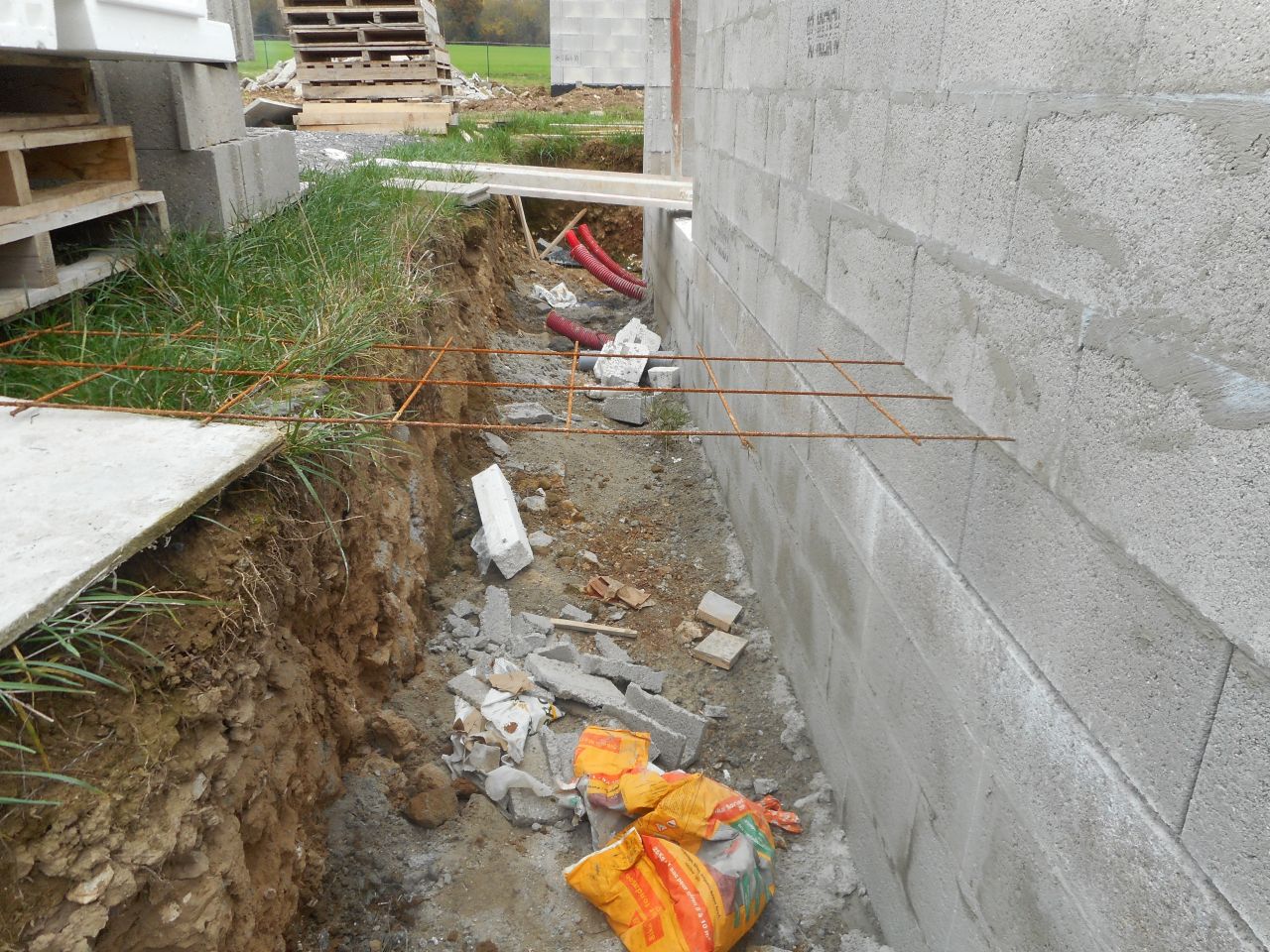 J'ai pris ce que j'avais sous la main, on voit l encore l'cart avec le trellis pos sur le sol naturel et le mur.