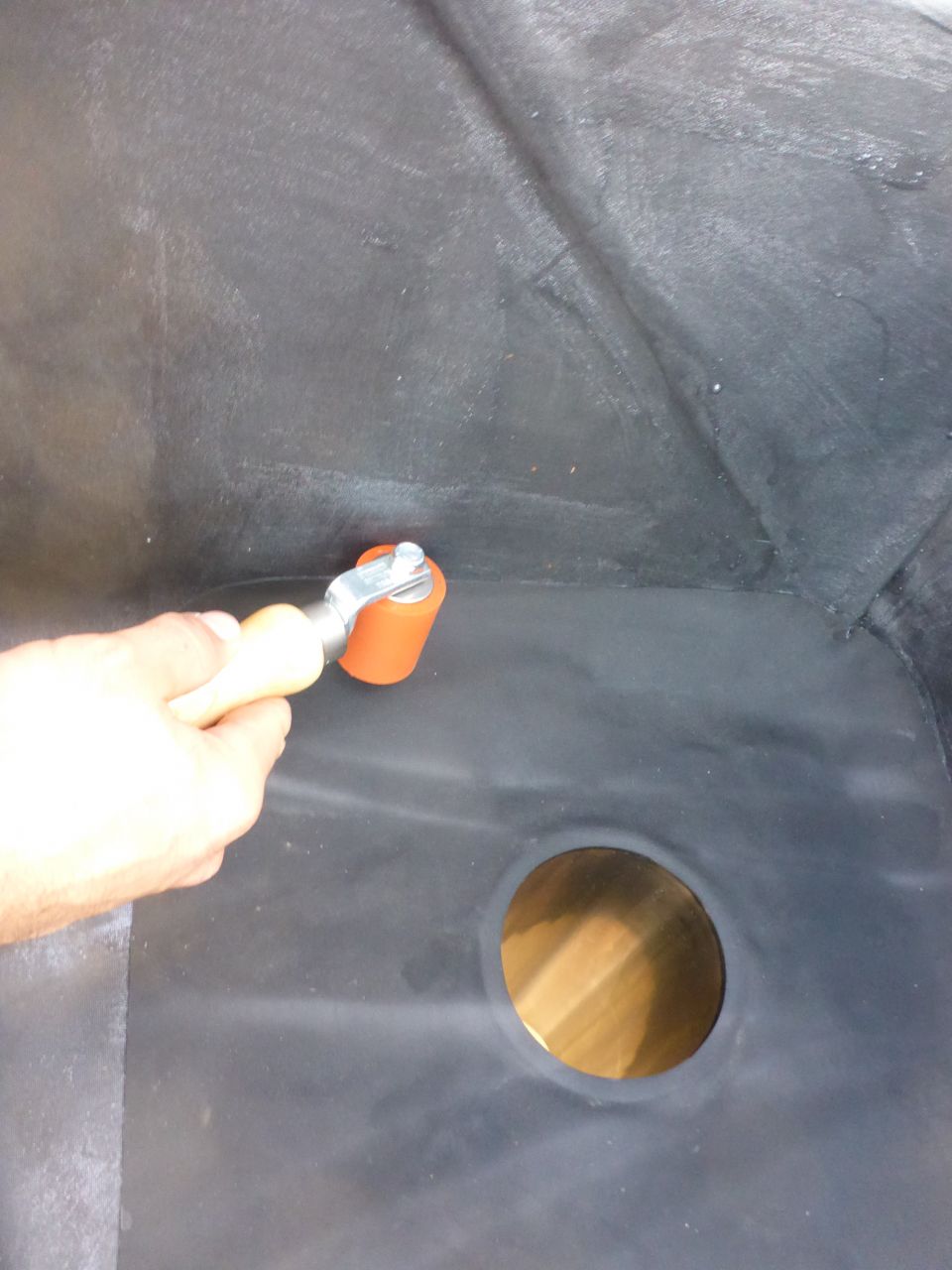 Encollage d'une descente EP / membrane EPDM