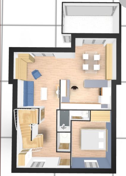 Rendu du rez-de-chausse en 3D