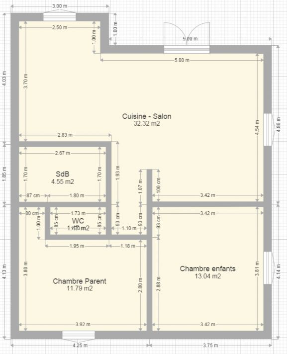 Plan de la maison actuelle