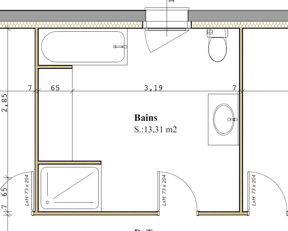 Voici la salle de bain avec ce que nous voulions dedans nous recherchons des ides de positionnement