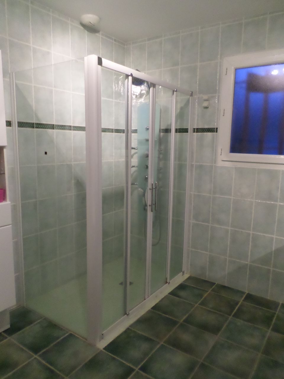 cabine de douche avant changement de la paroi.