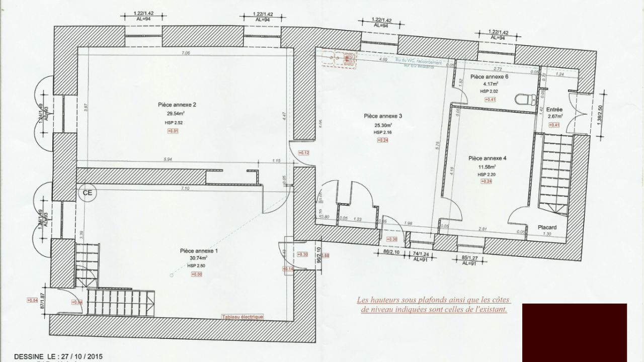 Plan initial de l'entresol.