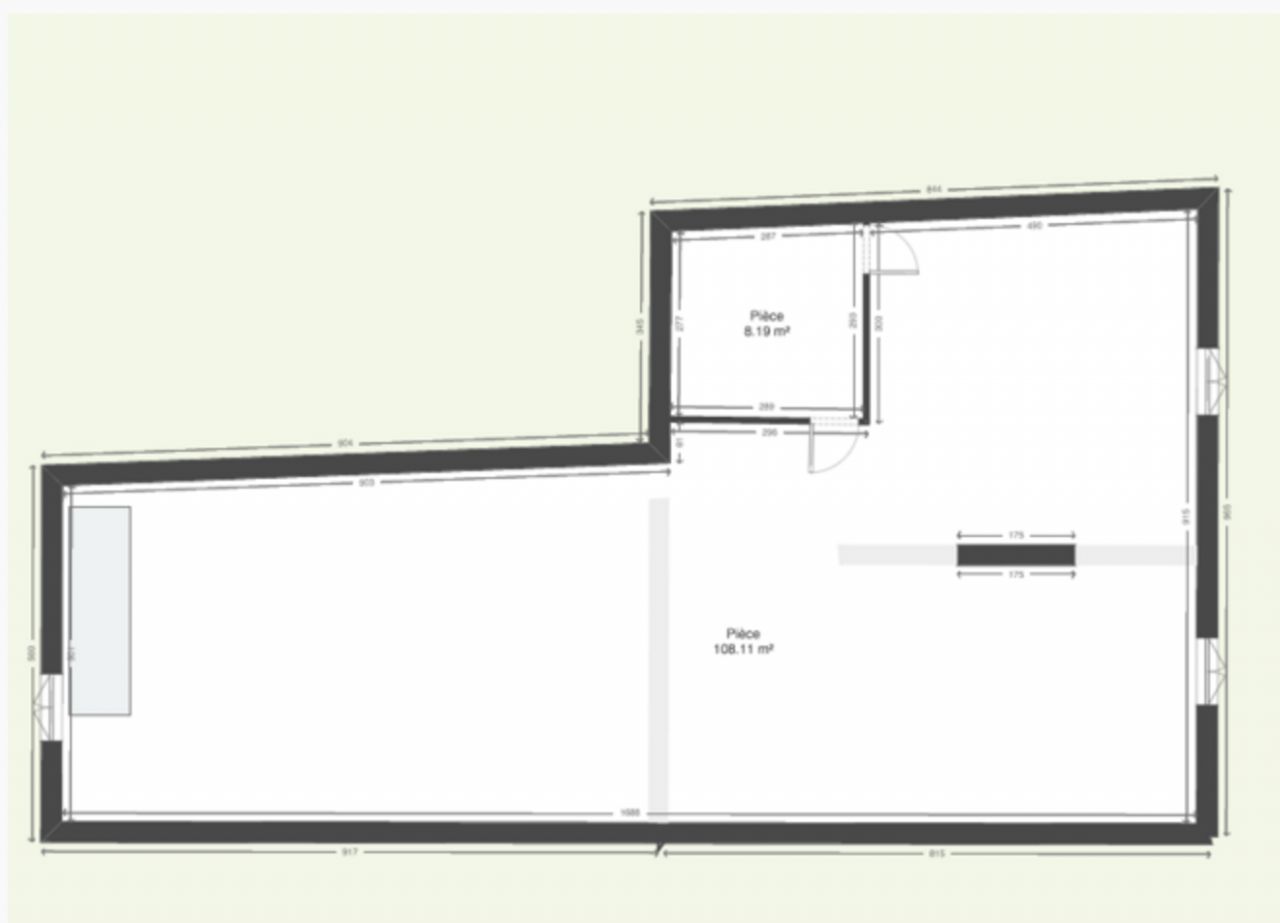 Plan initial approximatif des combles.