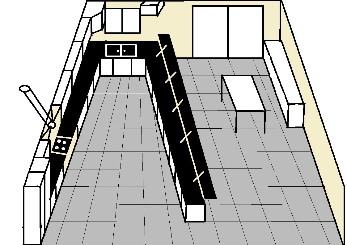 Plan de cuisine et salle  manger