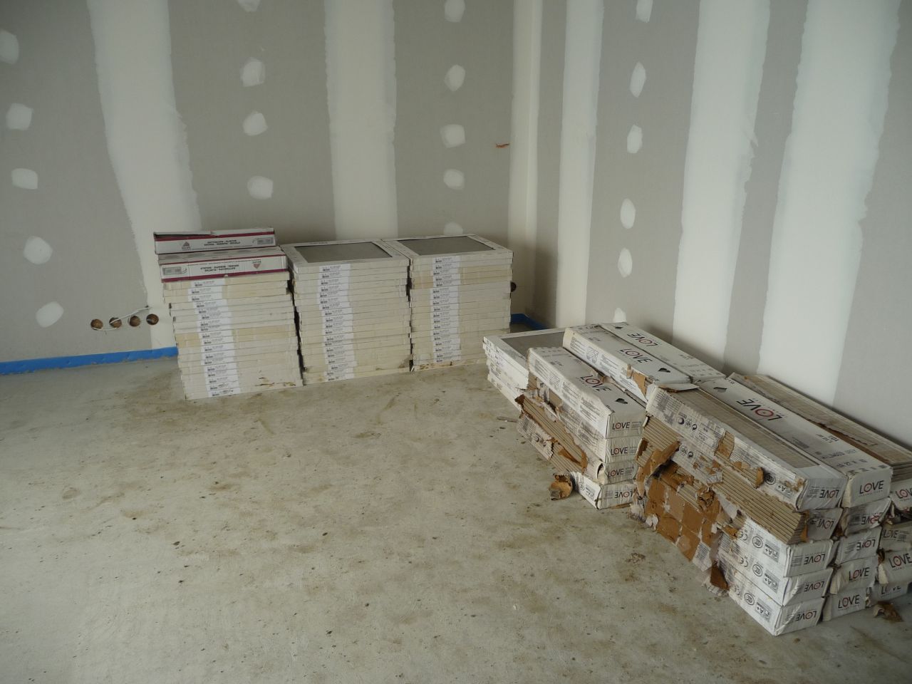 Une partie de la livraison du carrelage