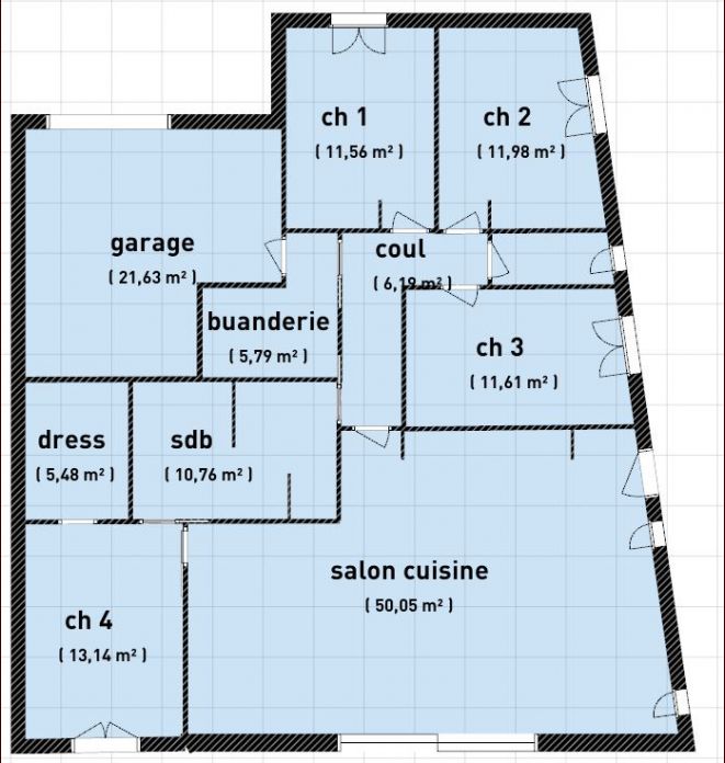 plan maison pp 150 m avec les metrages