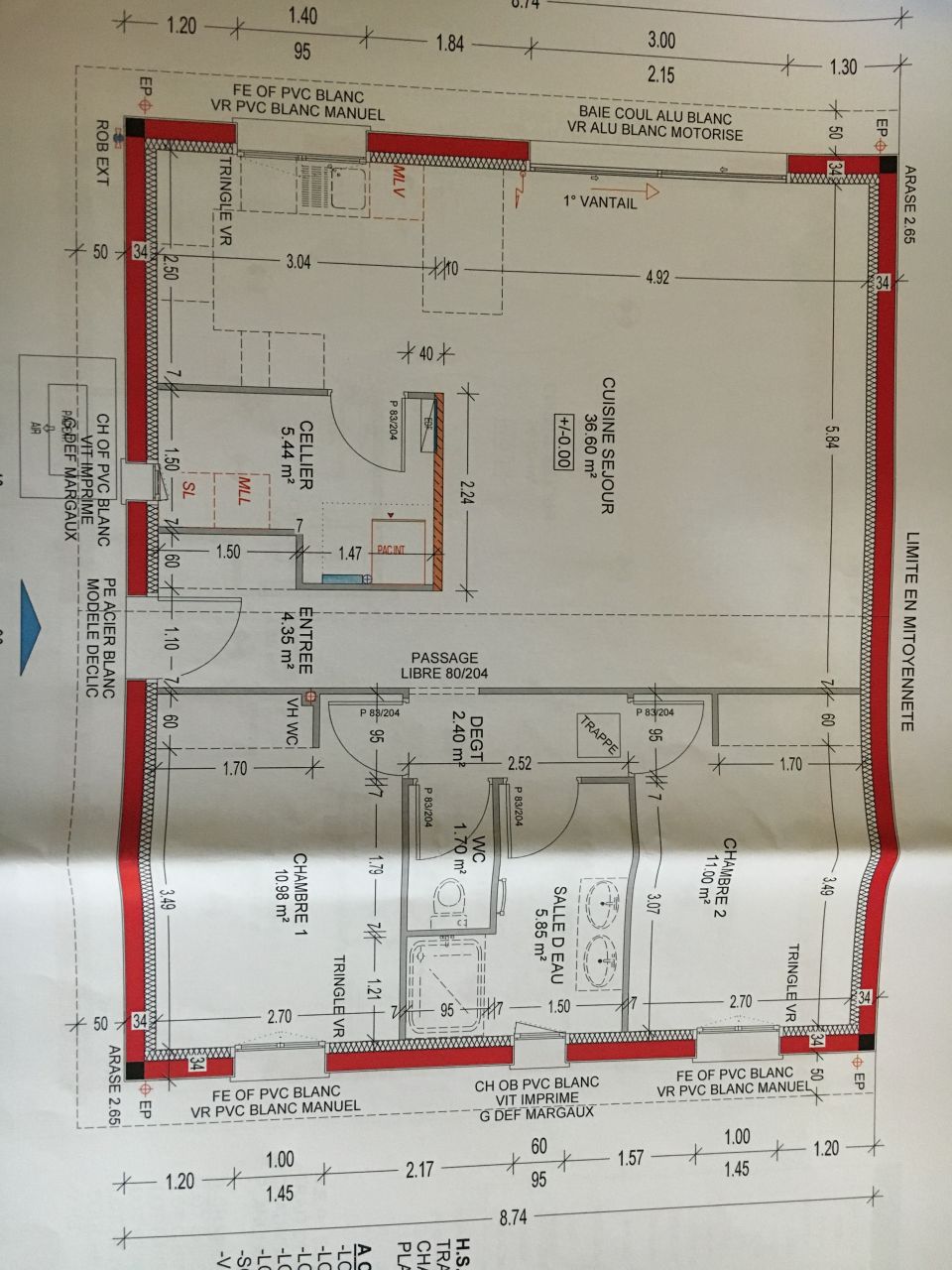 le plan de la maison