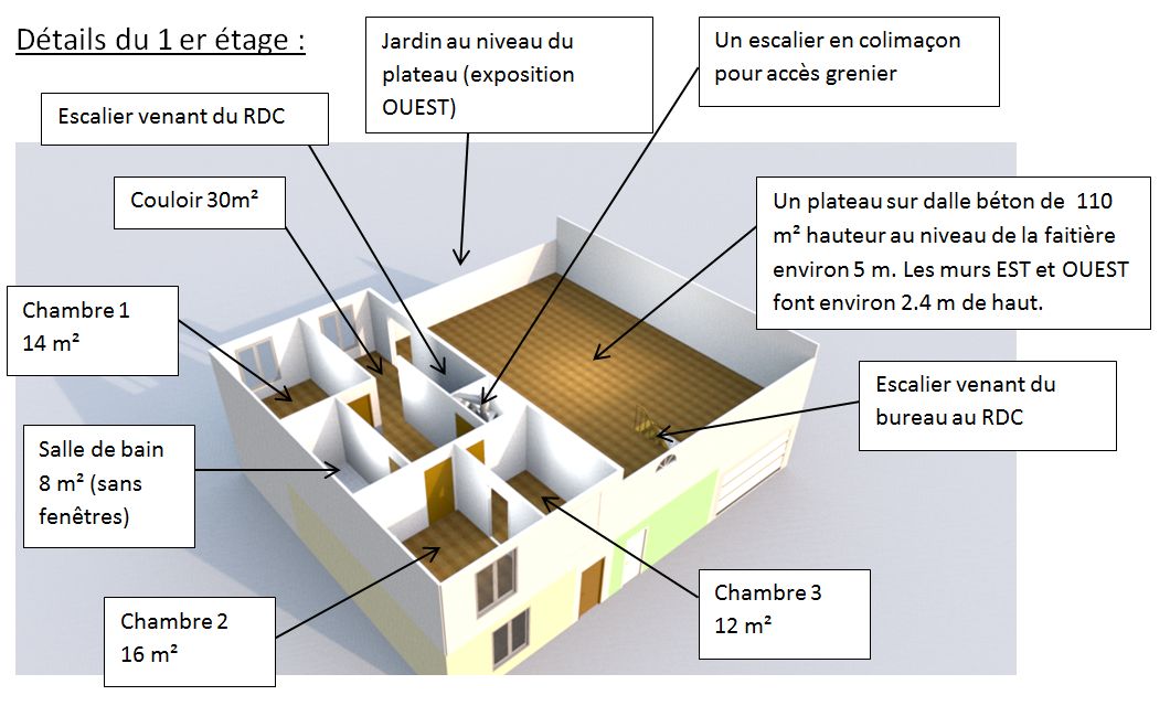 Vue 3D du premier tage.