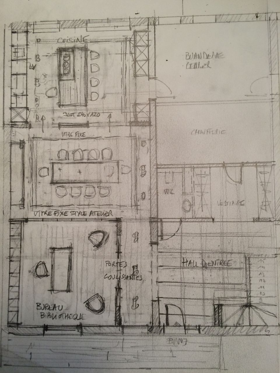 Esquisse ralis par l'architecte pour rez de chausse