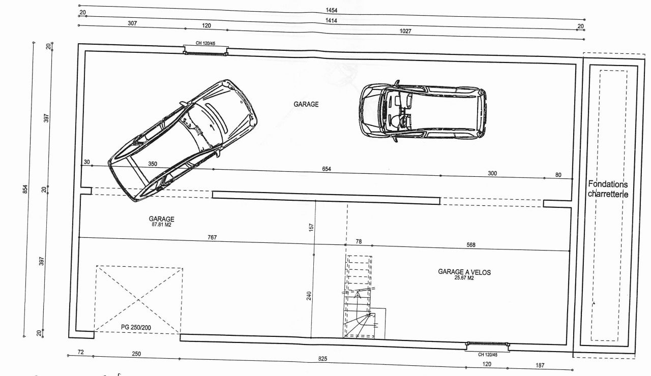 Plan fondations de la charreterie