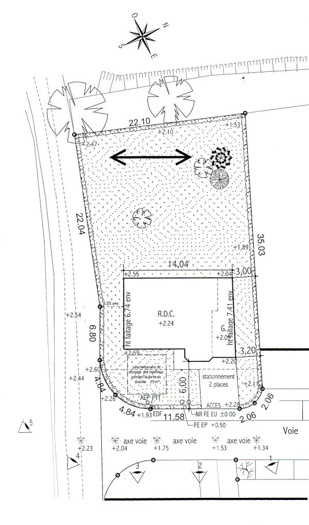 Implanttion de la maison.