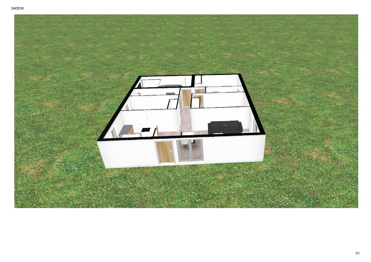 Plan de maison vue du sud