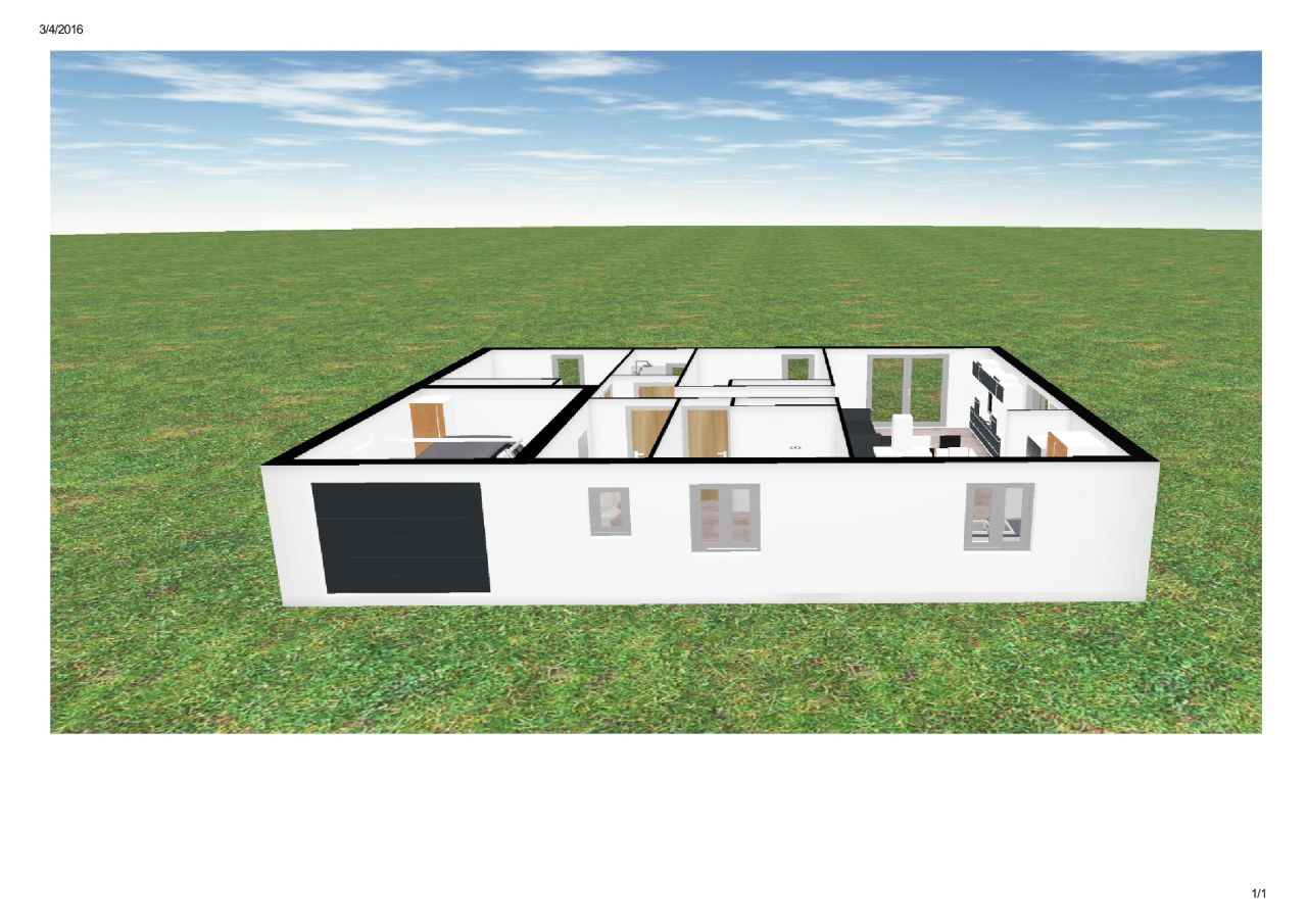 Plan de maison vue de l'ouest