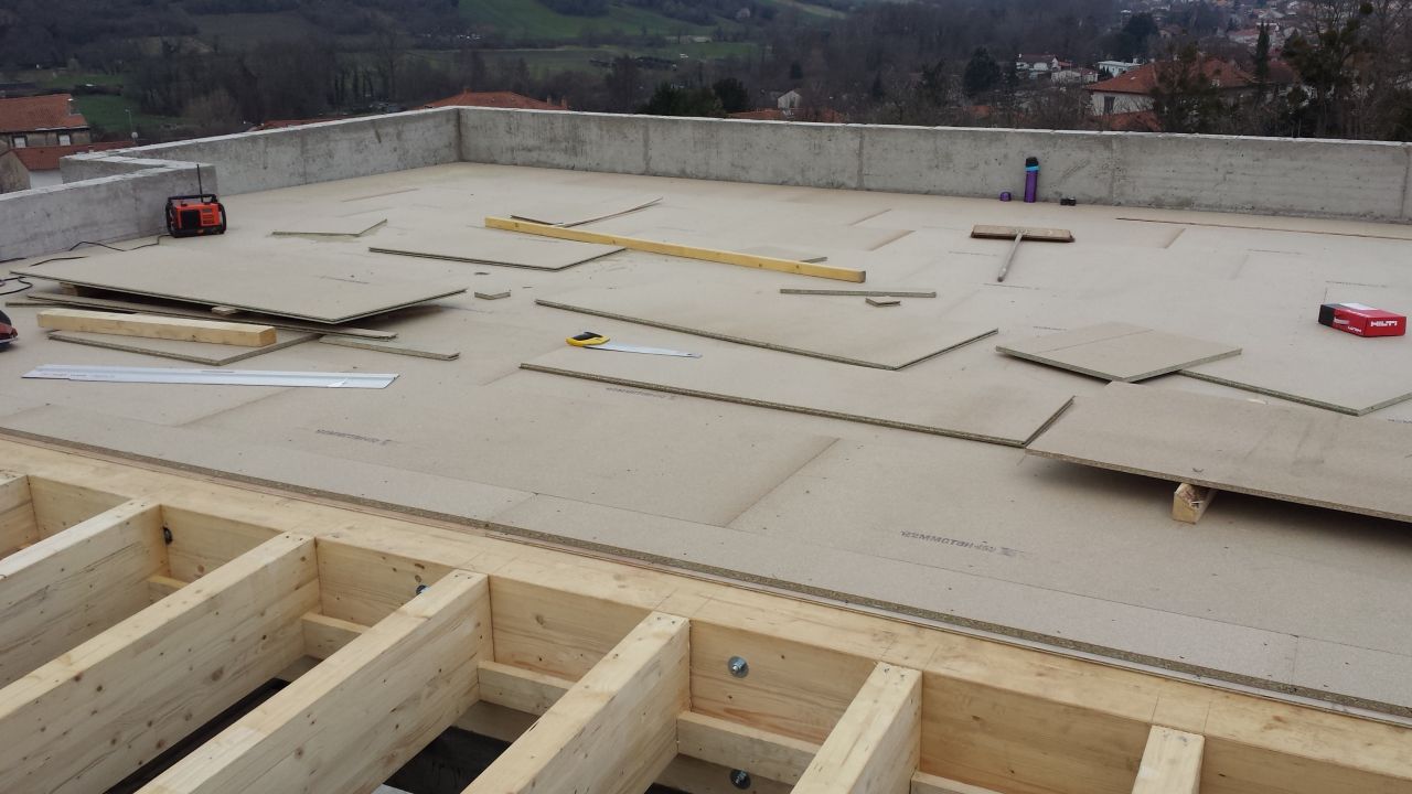 Plancher toit terrasse (dalles 22 mm)