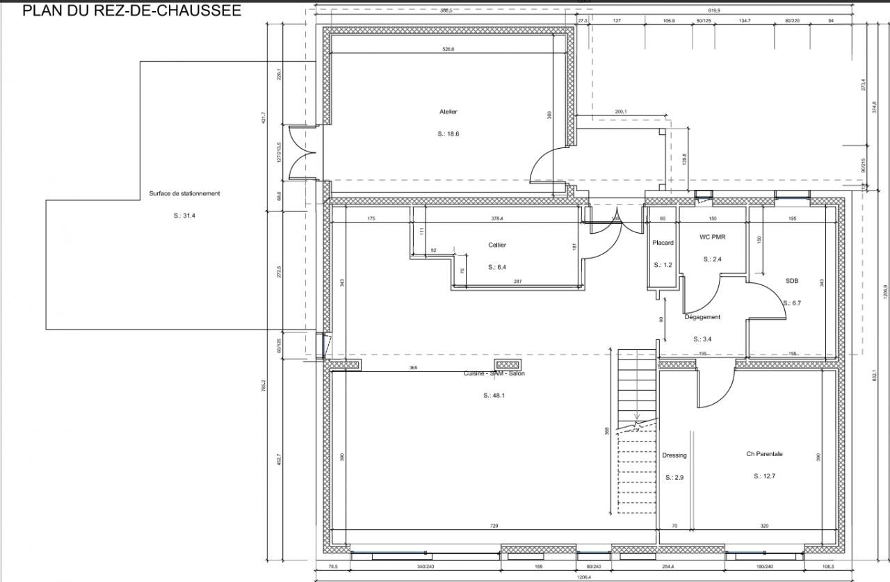 Plan du rez de chausse